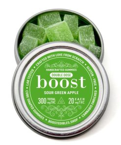 Boost Edibles: Sour Green Apple Gummies 150MG – 300MG THC