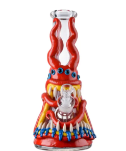 12 Inch Halloween Eyeball Monster Beaker Bong Themed Big Glass Water Pipe W/ Ice Catcher